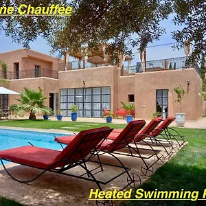 Villa Scil De Luxe 3 Piscine Chauffée Hamam Jacuzzi Extérieur Avec Vue Sur L'atlas 2 Parkings Privé